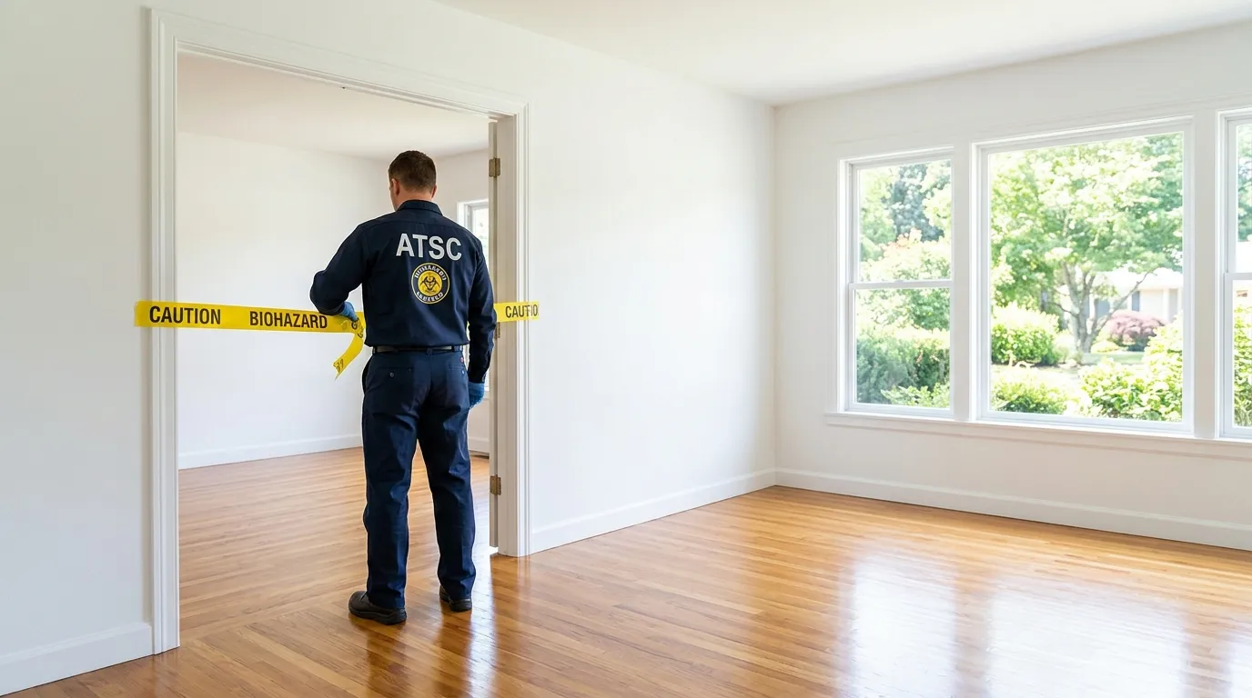 Certified biohazard cleanup crew performing Decomposition Cleanup in Port Neches